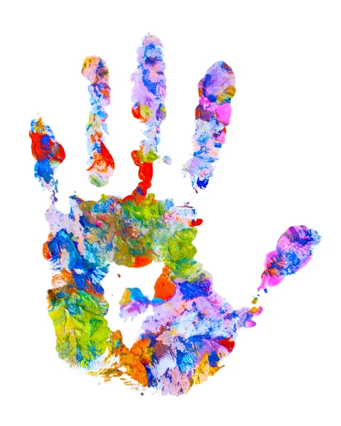 Цветная печать рук — стоковое фото