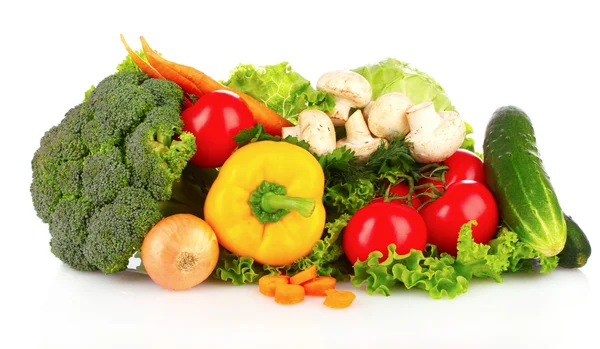 新鮮な野菜を白で隔離されるのセット — ストック写真