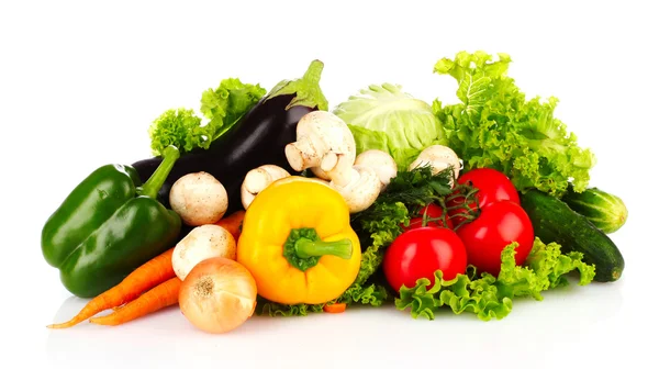 Набор свежих овощей, изолированных на белом — стоковое фото