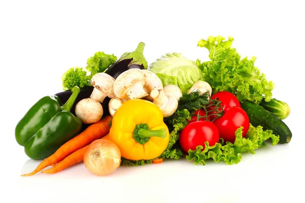 Sada čerstvé zeleniny, izolované na bílém — Stock fotografie