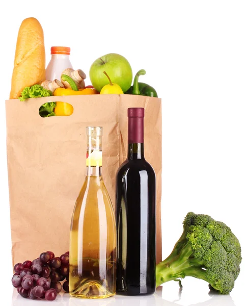 Papiertüte mit Gemüse und Lebensmitteln — Stockfoto