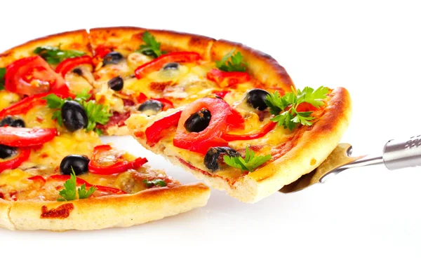 Smakelijke pizza — Stockfoto