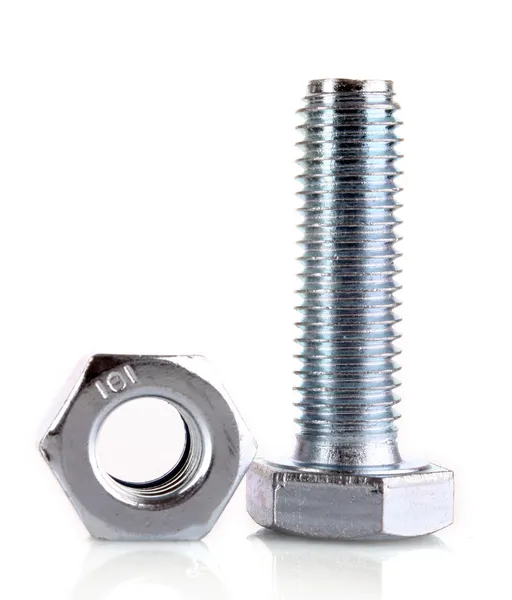 Bolt and screw with reflection — Stock Photo, Image