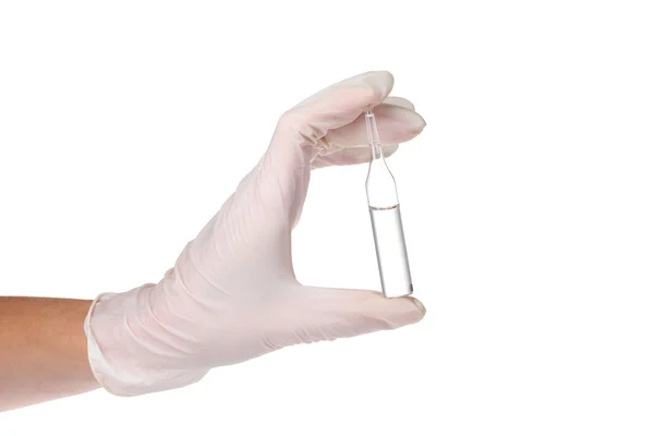 Hands and ampoule — Stock Photo, Image