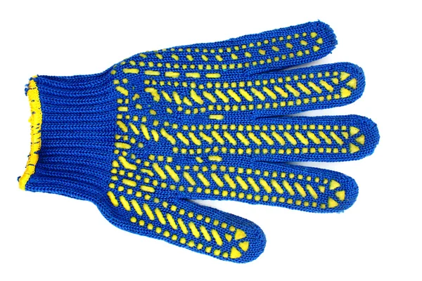 Сині робочі рукавички ізольовані на білому тлі — стокове фото