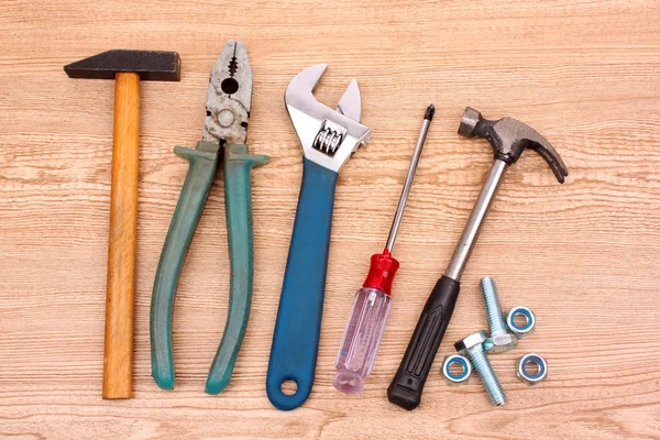 Tools on wooden surface — Stock Photo, Image