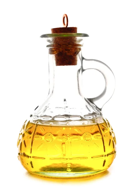 Botella de aceite aislado sobre blanco — Foto de Stock