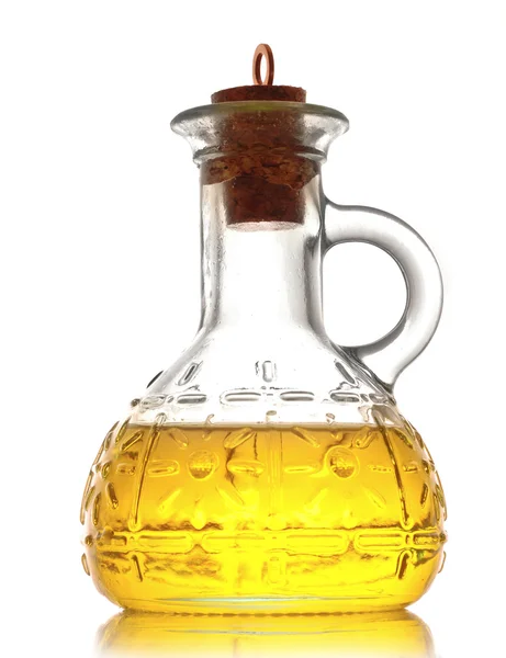 Botella de aceite aislado sobre blanco —  Fotos de Stock