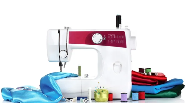 Máquina de coser y tela —  Fotos de Stock