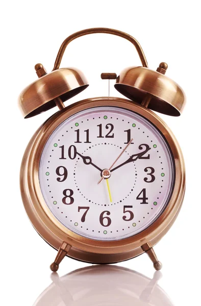 Old alarm-clock isolated on white — Stock Photo, Image