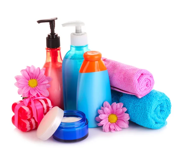 A set of bath cosmetics isolated on white — Stock Photo, Image