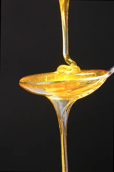Sabrosa miel en cuchara —  Fotos de Stock