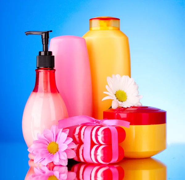 Zestaw kosmetyki kąpiel na białym tle — Zdjęcie stockowe