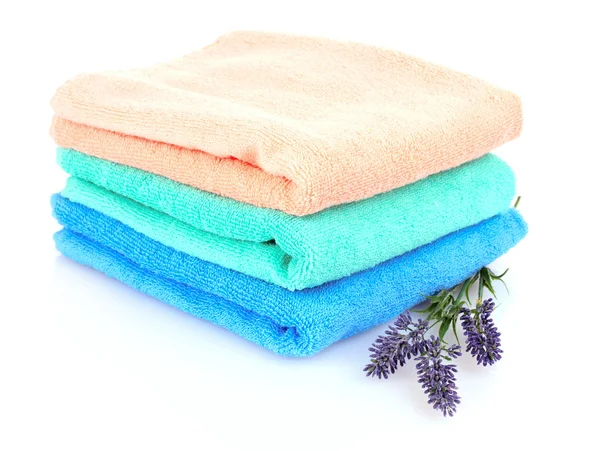 Asciugamani Terry e lavanda — Foto Stock