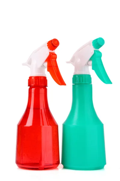 Dos botellas de spray aisladas en blanco — Foto de Stock