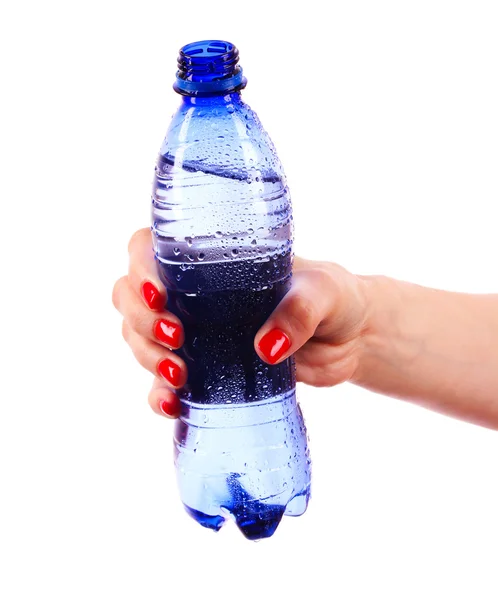 Woman's hand and bottle of water — Stock Photo, Image