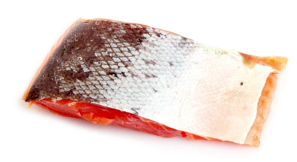 Peşte roşu cu squama izolat pe alb — Fotografie, imagine de stoc