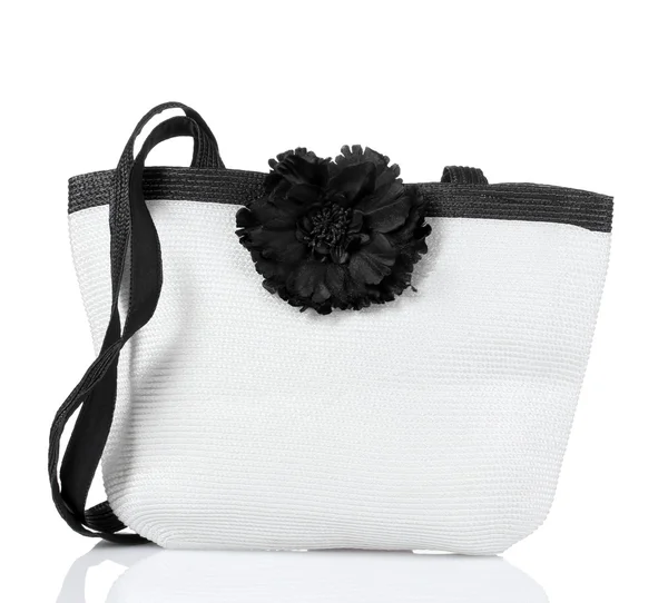 Женская пляжная сумка с цветами — стоковое фото