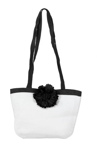 Женская пляжная сумка с цветами — стоковое фото