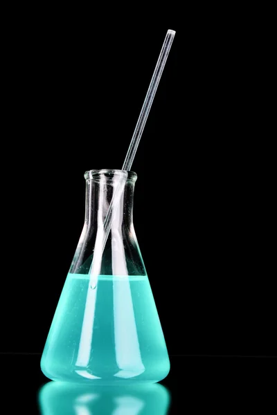 Conical flask on black background Stock Image
