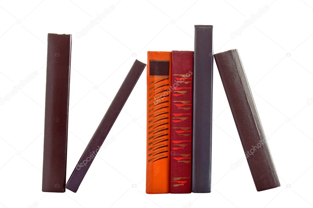 Six books isolated on white