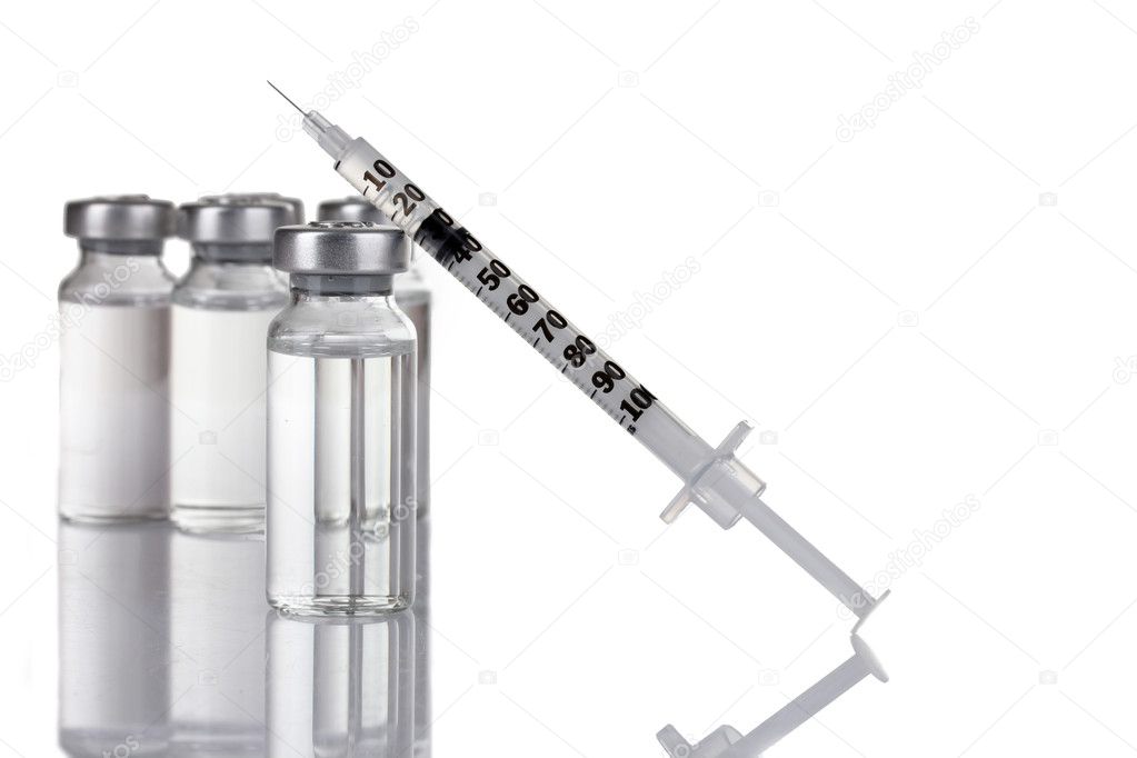 Medical ampoules and syringe