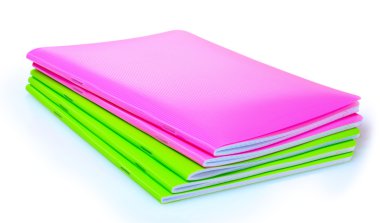 Green and pink notebooks clipart