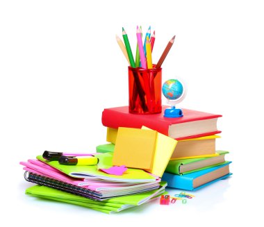 Books, notebooks and pencils clipart