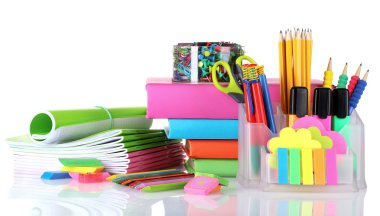 Bright stationery and books