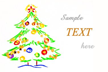 Noel ağacı, çocuk tarafından çizim