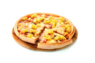 beyaz üzerine lezzetli pizza
