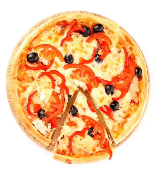 Zeytin ve domates tatlı pizza — Stok fotoğraf