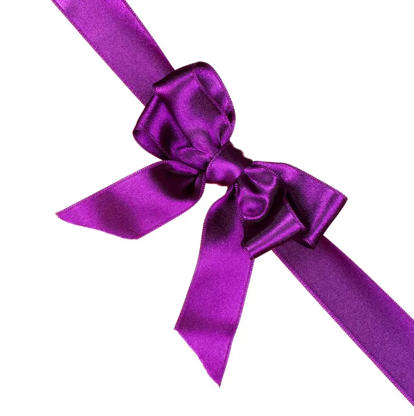 Purple ribbon and bow — Stock Photo, Image