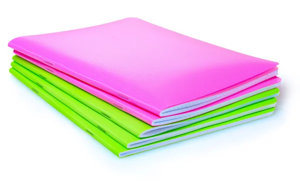 绿色和粉红色笔记本 — 图库照片