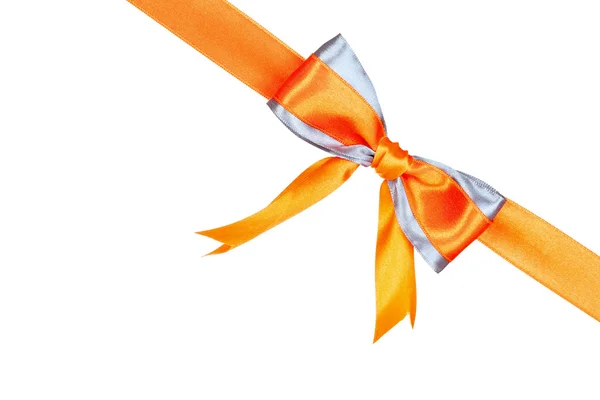Orange bow isolated on white — Stock Photo, Image