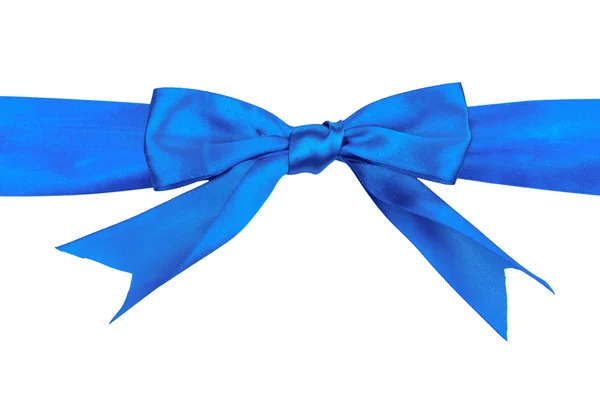 Blue ribbon and bow isolated on white background — Stock Photo, Image