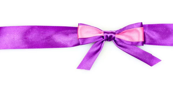 紫色のリボンと白い背景で隔離の弓 — ストック写真