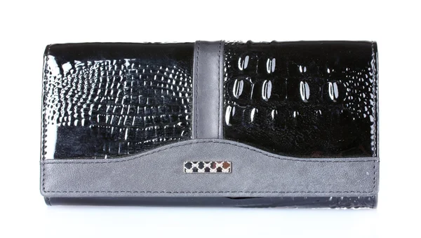 Leather black purse — Stock Photo, Image
