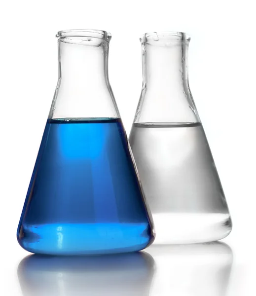 Test-tubes isolated on white. Laboratory glassware — Stock Photo, Image
