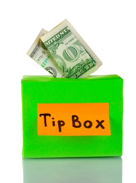 stock image Tips box for money isolated on white