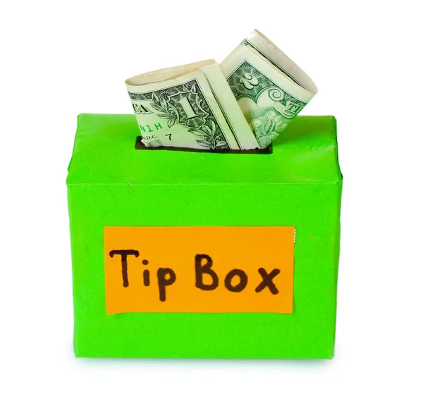 stock image Tips box for money isolated on white