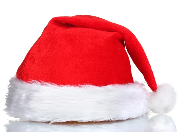被白色隔离的圣诞礼帽 — 图库照片