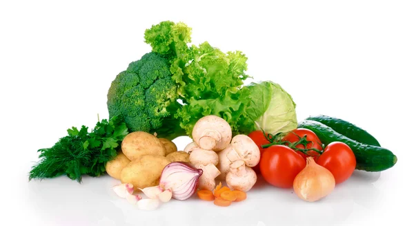 stock image A set of fresh vegetables isolated on white