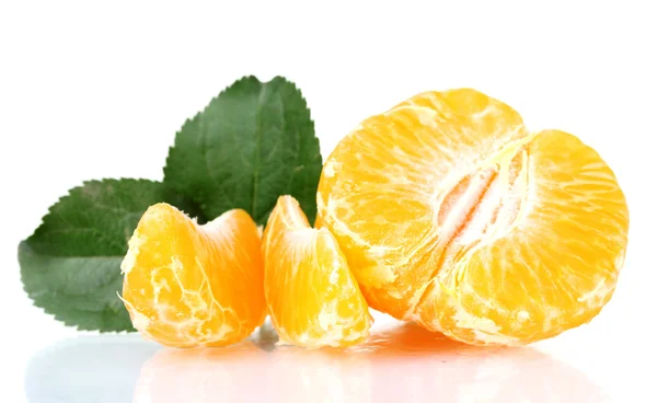 Fresh juicy oranges isolated on white — Stock Photo, Image