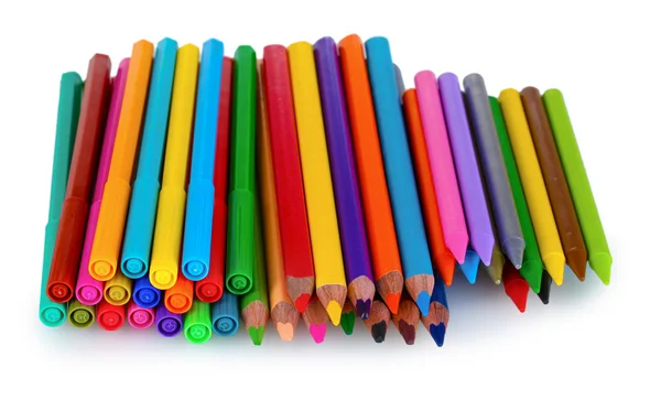 Bright markers and crayons — Stock Photo, Image