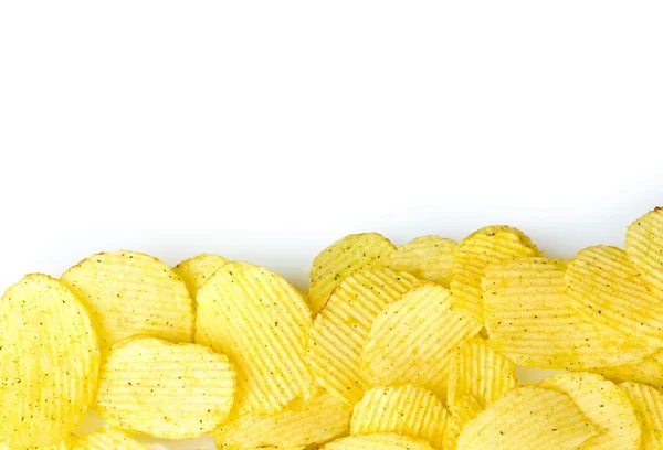 Heerlijke potato chips geïsoleerd op wit — Stockfoto