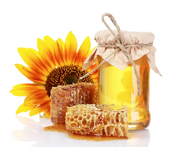 Bonitos peines, miel y girasol —  Fotos de Stock