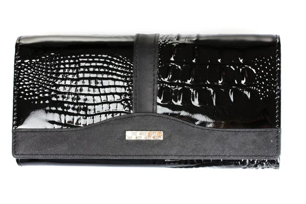 Leather black purse — Stock Photo, Image