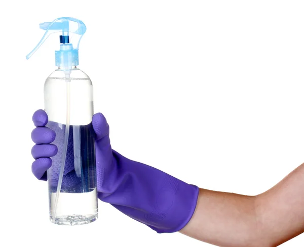 Bottiglia detergente in mano — Foto Stock