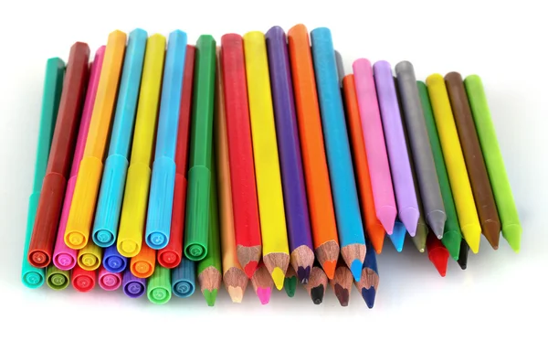 Fényes markerek és ceruzák — Stock Fotó